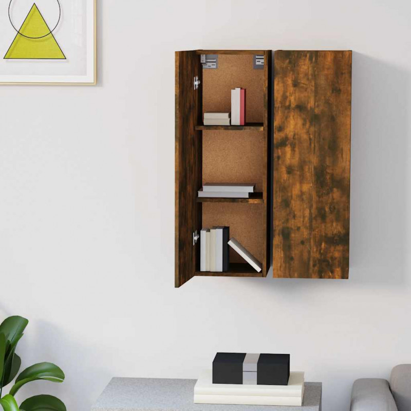 Szafka pod telewizor, 2 szt., przydymiony dąb, 30,5x30x90 cm