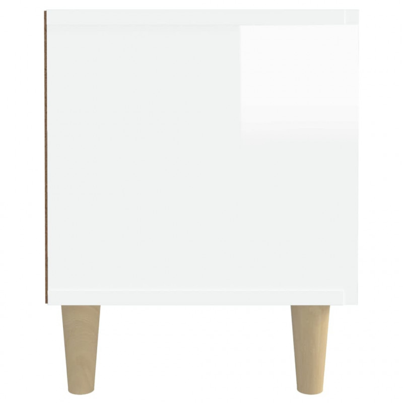 Szafka pod TV, wysoki połysk, biała, 180x31,5x40 cm