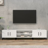 Szafka pod TV, wysoki połysk, biała, 180x31,5x40 cm