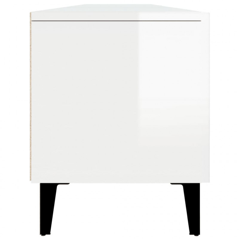 Szafka pod TV, wysoki połysk, biała, 180x31,5x40 cm