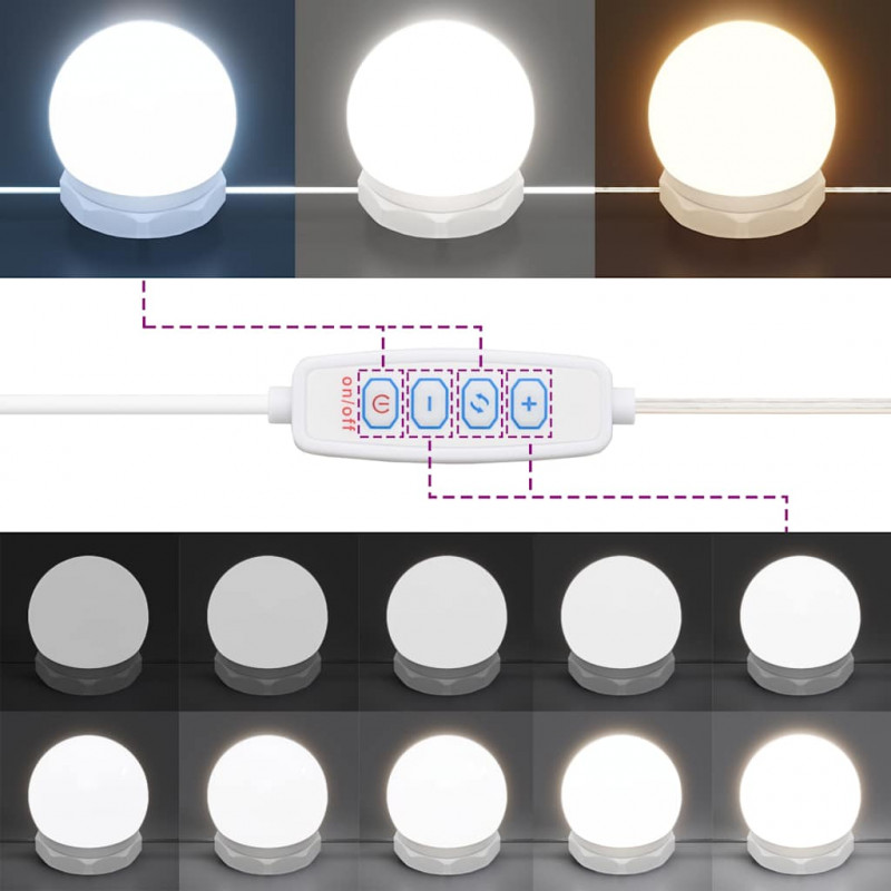 Toaletka z LED, dąb sonoma, 90x50x132,5 cm