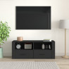 Szafka pod TV, czarna, 100x35x40 cm, materiał drewnopochodny