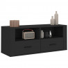 Szafka pod TV, czarna, 100x35x40 cm, materiał drewnopochodny