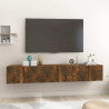 Szafki wiszące pod TV, 3 szt., przydymiony dąb, 60x30x30 cm