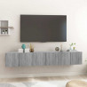 Wisząca szafka pod TV, szary dąb sonoma, 3 szt., 60x30x30 cm