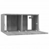 Wisząca szafka pod TV, szary dąb sonoma, 3 szt., 60x30x30 cm