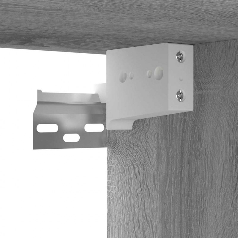 Wisząca szafka pod TV, szary dąb sonoma, 3 szt., 60x30x30 cm