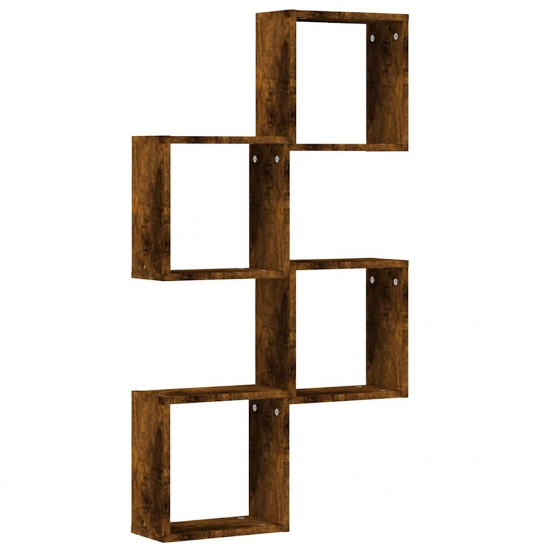 Półki ścienne Cube 4 szt. Dąb wędzony 30x15x30 cm