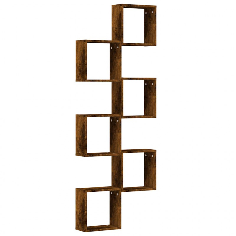 Półki ścienne Cube 6 szt. Dąb wędzony 30x15x30 cm