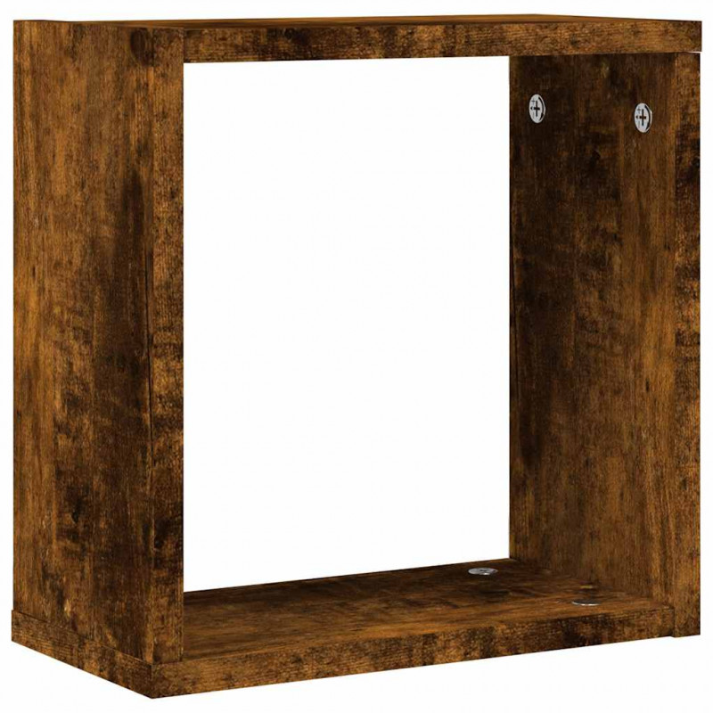 Półki ścienne Cube 6 szt. Dąb wędzony 30x15x30 cm