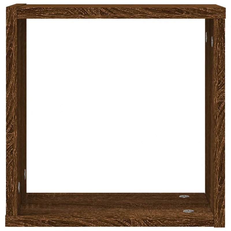 Półki ścienne Cube 2 szt. Brązowy dąb 30x15x30 cm