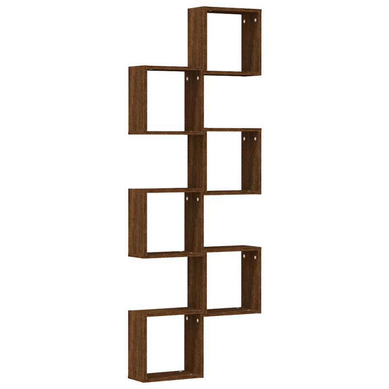 Półki ścienne Cube 6 szt. Brązowy dąb 30x15x30 cm