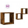Półki ścienne z półką 2 pcs Dąb wędzony 26 x 15 x 26 cm