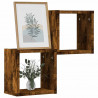 Półki ścienne z półką 2 pcs Dąb wędzony 26 x 15 x 26 cm