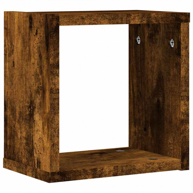 Półki ścienne z półką 2 pcs Dąb wędzony 26 x 15 x 26 cm
