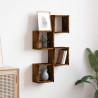 Półki ścienne z półką 4 pcs Dąb wędzony 26 x 15 x 26 cm