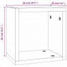 Półki ścienne z półką 4 pcs Dąb wędzony 26 x 15 x 26 cm