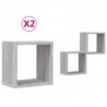 Półki ścienne z półką 2 pcs Szary Sonoma 26 x 15 x 26 cm