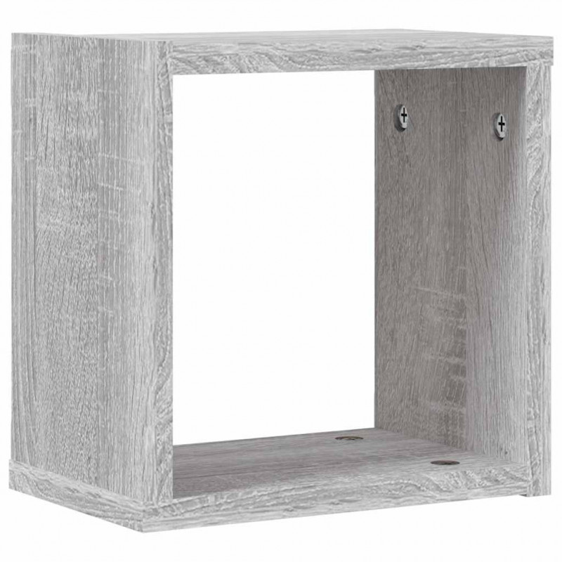 Półki ścienne z półką 2 pcs Szary Sonoma 26 x 15 x 26 cm