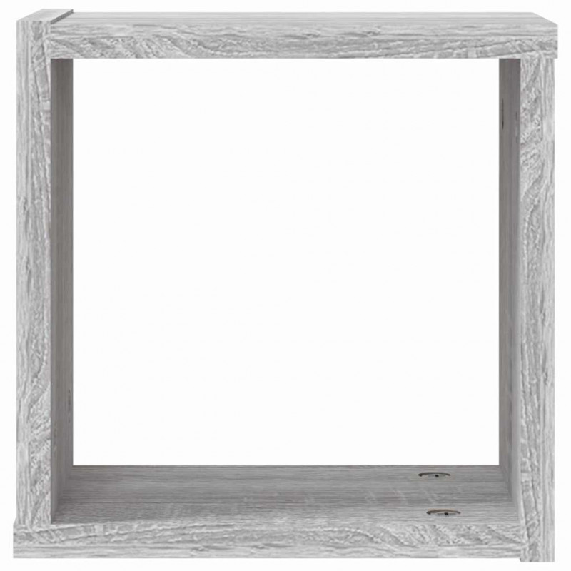 Półki ścienne z półką 2 pcs Szary Sonoma 26 x 15 x 26 cm