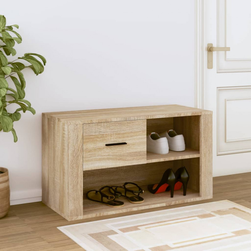Szafka na buty, dąb sonoma 80x35x45 cm, materiał drewnopochodny