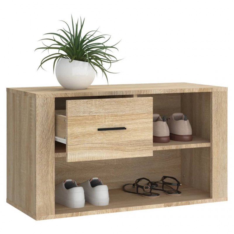 Szafka na buty, dąb sonoma 80x35x45 cm, materiał drewnopochodny