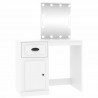 Toaletka z LED, biała, 90x50x132,5 cm, materiał drewnopochodny