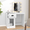 Toaletka z LED, biała, 90x50x132,5 cm, materiał drewnopochodny