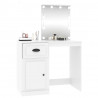 Toaletka z LED, biała, 90x50x132,5 cm, materiał drewnopochodny