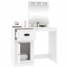 Toaletka z LED, biała, 90x50x132,5 cm, materiał drewnopochodny