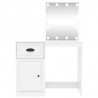 Toaletka z LED, biała, 90x50x132,5 cm, materiał drewnopochodny