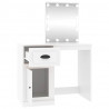 Toaletka z LED, biała, 90x50x132,5 cm, materiał drewnopochodny