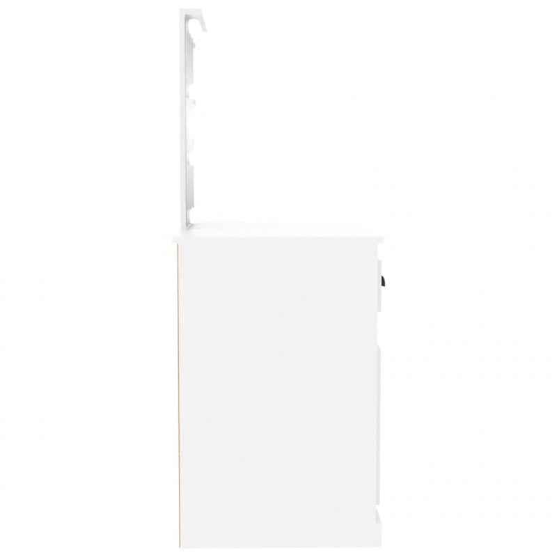 Toaletka z LED, biała, 90x50x132,5 cm, materiał drewnopochodny