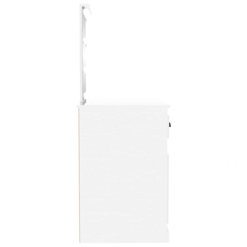 Toaletka z LED, biała o wysokim połysku, 90x50x132,5 cm