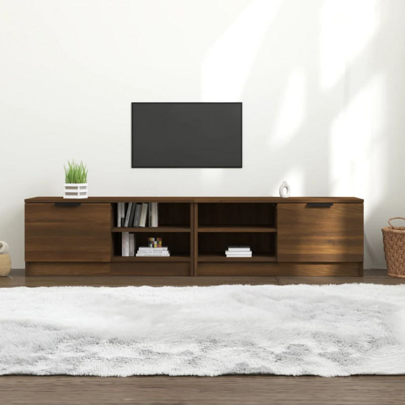 Szafki pod telewizor, 2 szt., brązowy dąb, 80x35x36,5 cm