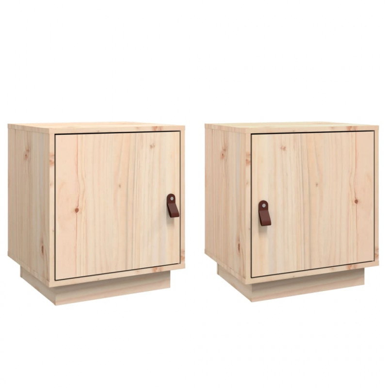 Szafki nocne, 2 szt., 40x34x45 cm, lite drewno sosnowe
