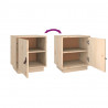Szafki nocne, 2 szt., 40x34x45 cm, lite drewno sosnowe