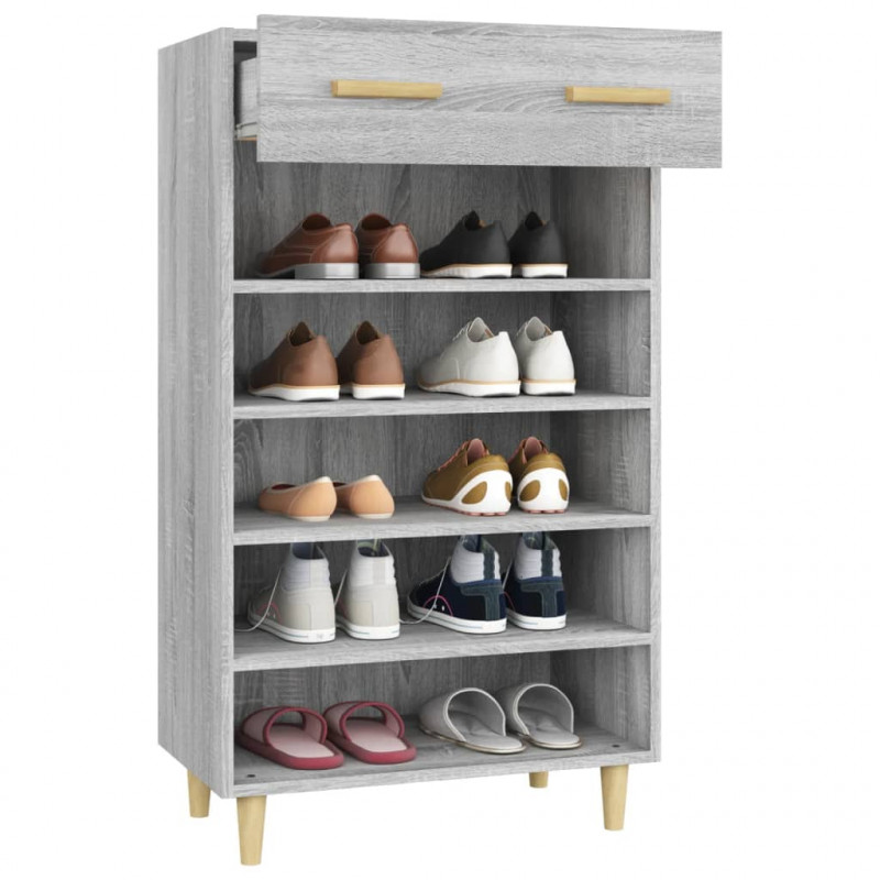 Szafka na buty, szary dąb sonoma, 60x35x105 cm
