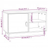 Szafka pod TV, szara, 70x34x40 cm, lite drewno sosnowe