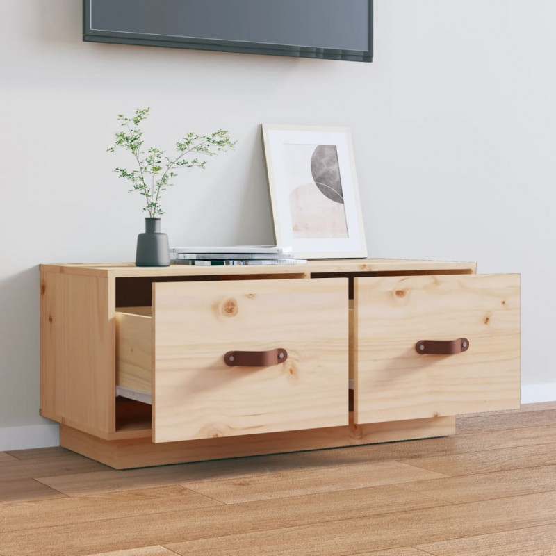 Szafka pod telewizor, 80x34x35 cm, lite drewno sosnowe