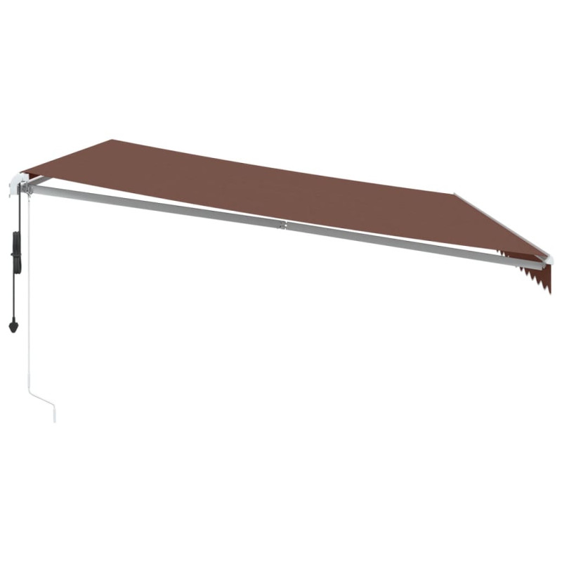 Automatycznie zwijana markiza z LED, brązowa, 500x350 cm