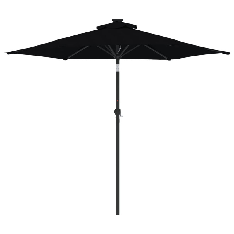 Parasol ogrodowy na stalowym słupku, czarny, 225x225x212 cm
