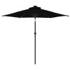 Parasol ogrodowy na stalowym słupku, czarny, 225x225x212 cm