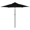 Parasol ogrodowy na stalowym słupku, czarny, 225x225x212 cm