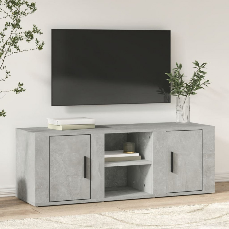 Szafka pod TV, szarość betonu, 100x31,5x35 cm