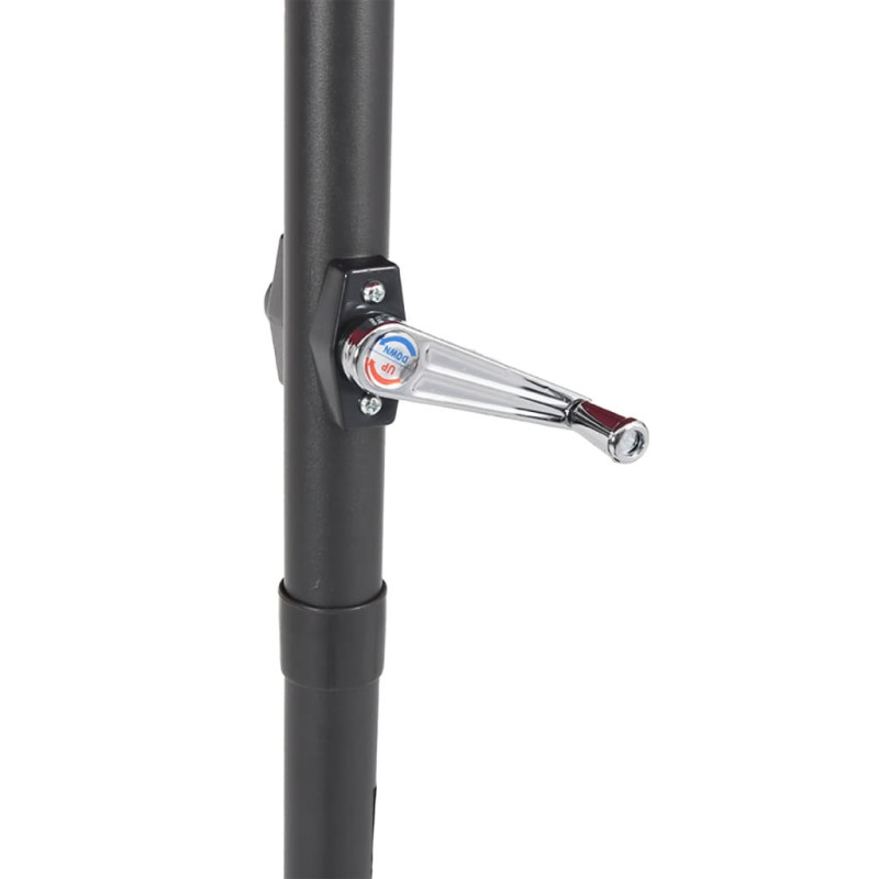 Parasol ogrodowy LED, stalowy słupek, bordowy, 225x225x212 cm