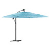 Parasol ogrodowy na stalowym słupku, niebieski, 269x269x235 cm