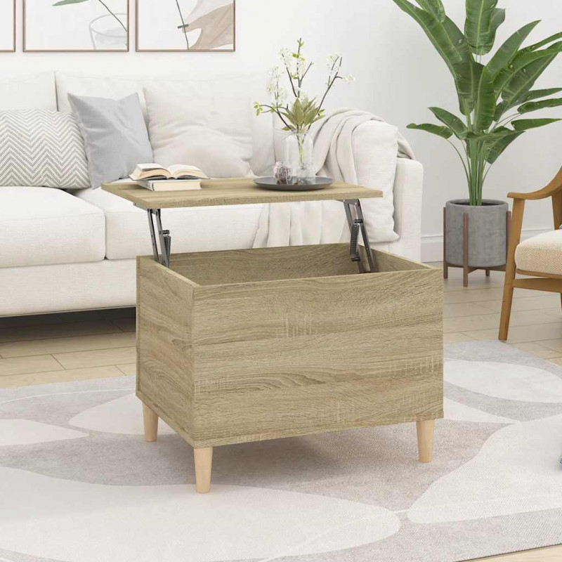 Stolik kawowy, dąb sonoma 60x44,5x45 cm materiał drewnopochodny