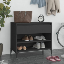 Szafka na buty, czarna, 70x36x60 cm, materiał drewnopochodny