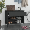 Szafka na buty, czarna, 70x36x60 cm, materiał drewnopochodny